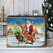 Designocracy Vintage Reindeer Ride Santa Handcrafted Wall and Home Décor by G. DeBrekht