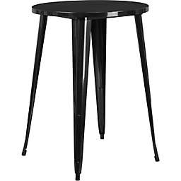 Flash Furniture 30'' Round Black Metal Indoor-Outdoor Bar Height Table