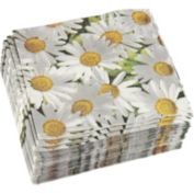 Juvale 100 Pack White Daisy Paper Napkins for Baby Shower, Wedding, and Birthday Party (6.5 x 6.5 In)