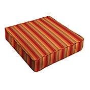 Outdoor Living and Style 22.5" Sunset Orange Stripes Sunbrella Indoor and Outdoor Single Deep Seating Cushion