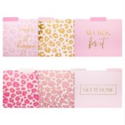 Paper Junkie Leopard Print File Folders with 1/3 Cut Tabs, Pink Office Supplies (11.5 x 9.5 In, 12 Pack)