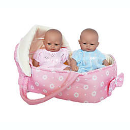 Twin Baby Dolls with Bassinet