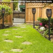 Slickblue 4 pcs Solar Waterproof Flickering Dancing Flame Lamp