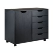 Winsome 30.71"W Halifax Wide Cabinet with 5 Gliding Drawers - Black