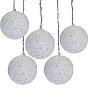 Sienna 10 Battery Operated White Globe Christmas Lights with Timer - 7.5 ft White Wire