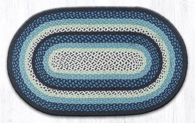 Earth Rugs C-312 Blueberry / Cream Oval Braided Rug 27 x 45 inch