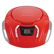 Proscan - BoomBox / Portable CD Player With AM/FM Radio and AUX Input, Red