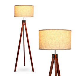 Eden LED Tripod Floor Lamp - Wood
