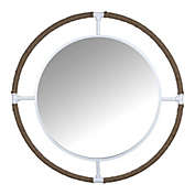 Homeroots Bed & Bath Nautical Round Wall Mirror Multi