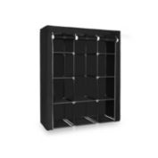 SONGMICS 51" Portable Closet Wardrobe Storage Organizer with 10 Shelves, Quick and Easy to Assemble, Extra Space, Black
