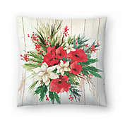 Red Floral Ii by Pi Holiday Throw Pillow - Americanflat - 16" x 16"