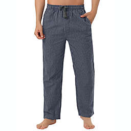 Lars Amadeus Men's Winter Flannel Drawstring Pajama Pants With Pockets Navy Blue 32