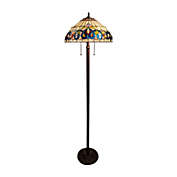 CHLOE Lighting CHLOE Lighting SERENITY Victorian Tiffany-Style Dark Bronze 2 Light Floor Lamp 18 Wide