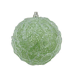 Allstate Green Glittered Shatterproof Swirl Christmas Ball Ornament 4