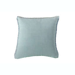 Anaya Home Blue+Beige Cross-dye Down Alternative 26x26 Linen Pillow