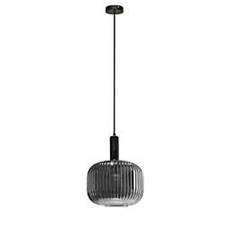 Cenports Langley Contemporary Pendant Light Fixture with Grey Glass Shade, Elegant Multi Directional Ceiling Fixture for Living Room, Foyer, or Dining Areas, Dimmable Option