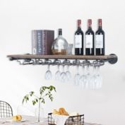 Stock Preferred Wall Mounted Wine Rack 36" in Brown