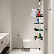 Kitcheniva Bathroom Shower Bath Corner Storage Rack Wall Shelf Pole Organizer 4 Layer