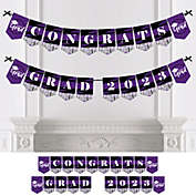 Big Dot of Happiness Purple Grad - Best is Yet to Come - Purple Graduation Party Bunting Banner - Party Decorations - Congrats Grad 2023