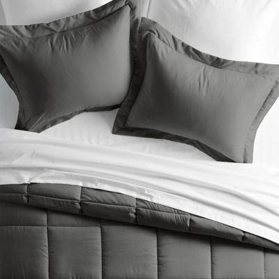Bed-In-A-Bag 8 Piece Essential Bedding Ultra Soft Microfiber by Heart & Home, King - Gray