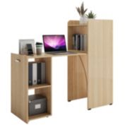 Slickblue Extendable Reversible Computer Desk with Anti-Tipping Kit-Natural