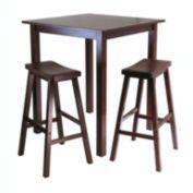Winsome Parkland 3-Piece Square High/Pub Table Set With 2 Saddle Seat Stools
