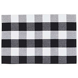 Farmlyn Creek Black and White Buffalo Plaid Rug, 2x3 Area Mat?for Home Kitchen,?Porch, Entryway