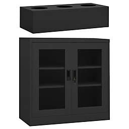 vidaXL Office Cabinet with Planter Box Anthracite 35.4