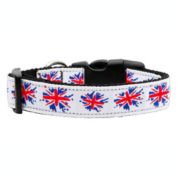 Mirage Pet Products Graffiti Union Jack(UK Flag) Nylon Ribbon Dog Collar, Medium