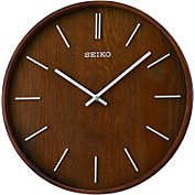 Seiko 13" Maddox Wooden Wall Clock, Brown