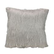 Northlight 17" Beige and Taupe Faux Fur Square Throw Pillow with Suede Backing