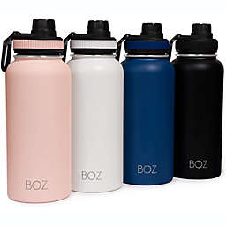 BOZ Stainless Steel Water Bottle XL - Gun Powder Black (1 L / 32oz) Wide Mouth, BPA Free, Vacuum Double Wall Insulated