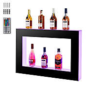 COSVALVE 35.4" 2-Tier Remote Control Wall Mounted Liquor Bottle LED Lighted Shelf