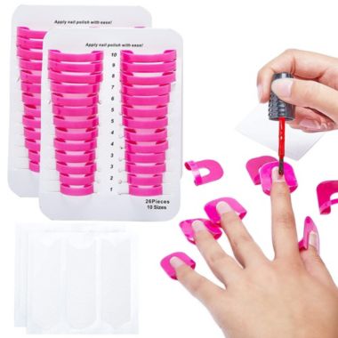 Okuna Outpost Plastic Nail Polish Protectors for Fingers (10 Sizes, 52 Pieces). View a larger version of this product image.