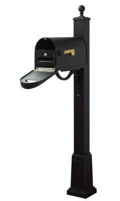 Special Lite Products Classic Curbside Mailbox with Locking Insert and Springfield Mailbox Post with Base