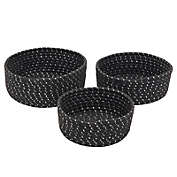 Farmlyn Creek Woven Rope Black Storage Baskets, Set of 3 for Organizing (3 Assorted Sizes)