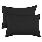 PiccoCasa Zippered Pillowcases Pillow Protector, 100% Brushed Microfiber Polyester Pillow Case Cover, Pillow Cases Set of 2 , Soft and Comfortable Standard(20"x26") Black