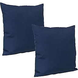 2 Pack Indoor Outdoor Throw Pillows Navy Patio Backyard Porch Deck 17x17