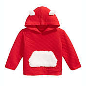 First Impressions Baby Boy&#39;s Faux Fur Trim Quilted Hoodie Red Size 12MOS