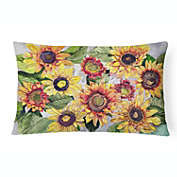 Caroline&#39;s Treasures Sunflowers Canvas Fabric Decorative Pillow 12 x 16