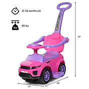 Honey Joy 3-in-1 Ride on Push Car Toddler Stroller Sliding Car w/Music Pink