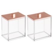 mDesign Square Storage Apothecary Jar for Bathroom, 2 Pack