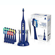 Pursonic S430 High Power Rechargeable Electric Sonic Toothbrush with 12 Brush Heads & Storage Charger, Blue