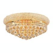 Elegant Lighting 1800 Primo Collection Flush Mount 20"D x 10"H -10 Light,Gold Finish with Royal Cut Crystals