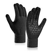 Kitcheniva Winter Knit Men Women Windproof Mittens Gloves, Black