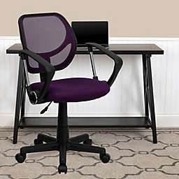 Emma + Oliver Purple Mesh Swivel Task Office Chair with Arms