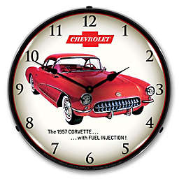 Collectable Sign & Clock   1957 Corvette Fuel Injection LED Wall Clock Retro/Vintage, Lighted