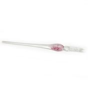 Kitcheniva 3D Glass Signature Pen Nib Elegant Crystal Dip Sign Pen w/ Box, Pink Flower