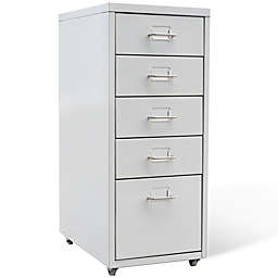 vidaXL File Cabinet with 5 Drawers Gray 27