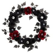 Nearly Natural 24" Eyeball Rose Halloween Artificial Wreath